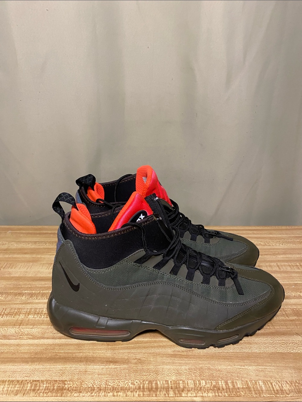 Nike Air Max 95 Sneakerboots Dark Loden Olive Green Athletic Trainers Mens 13